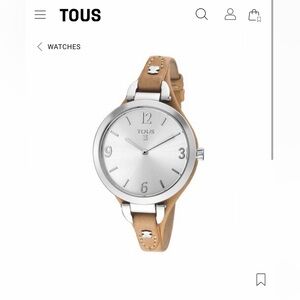 Tous Women's Watch with Silver Dial and Brown Strap